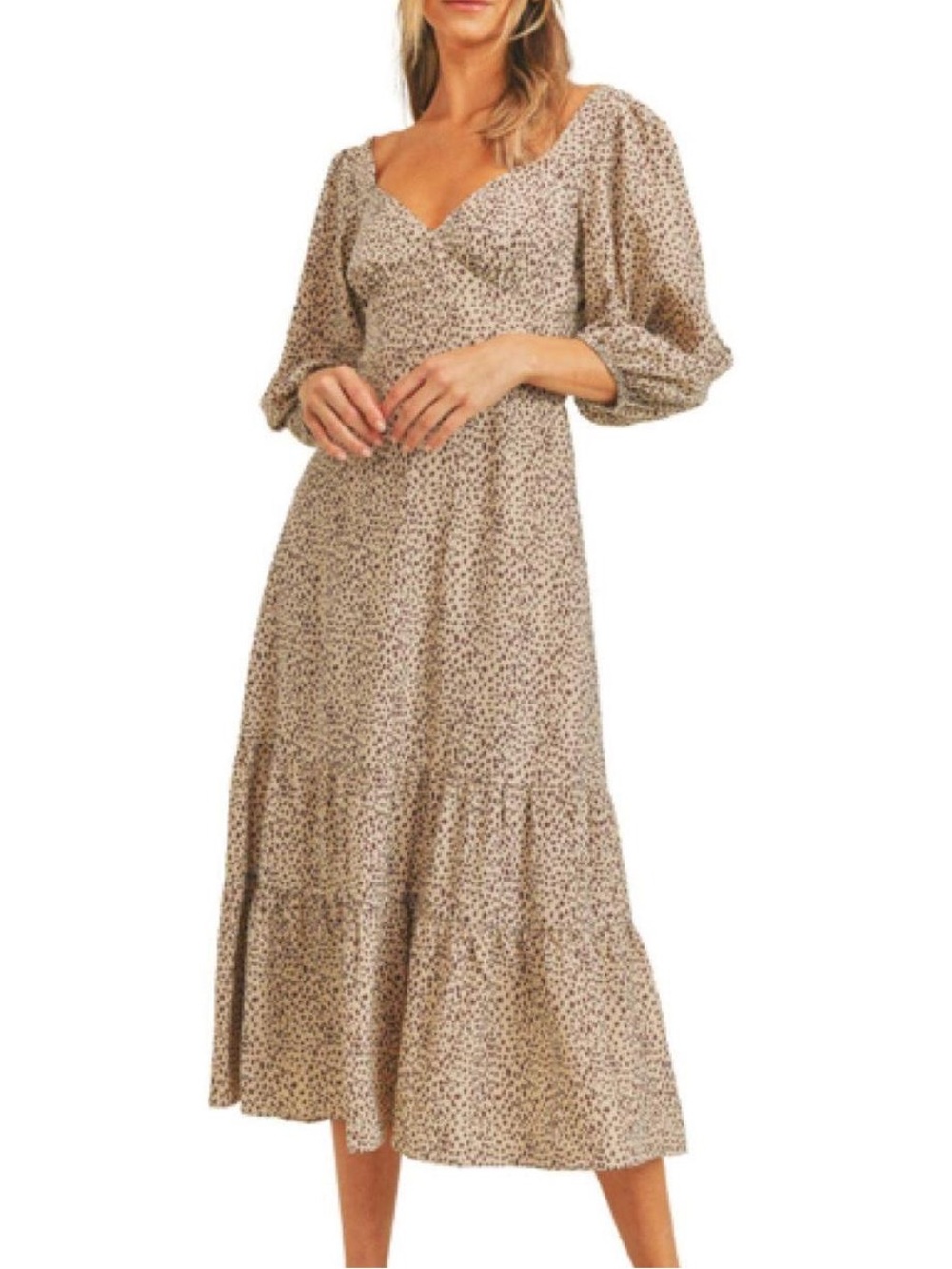 Lush Lush Cheetah Print Back Cutout Midi Dress L